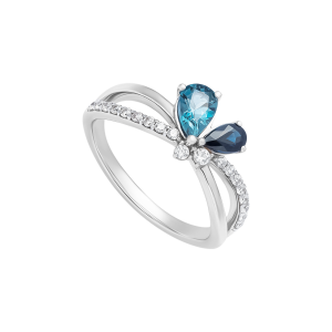 Nhẫn Vàng Trắng 10K Đính đá Topaz PNJ TPMXW000026