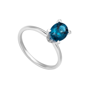 Nhẫn Vàng Trắng 14K Đính đá Topaz PNJ TPXMW000799