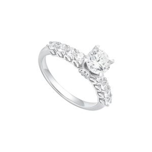 Nhẫn Vàng Trắng 14K Đính đá ECZ PNJ XMXMW006352