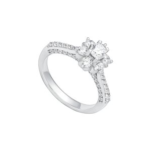 Nhẫn Vàng Trắng 14K Đính đá ECZ PNJ XMXMW006353