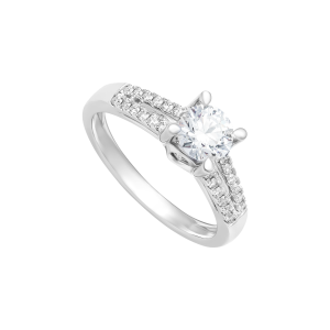 Nhẫn Kim cương Vàng trắng 58,5% (14K) PNJ Nhẫn cầu hôn Only You DDDDW015506