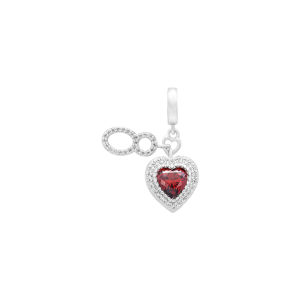 Hạt Charm Bạc đính đá PNJSilver hình trái tim ZTXMW060098