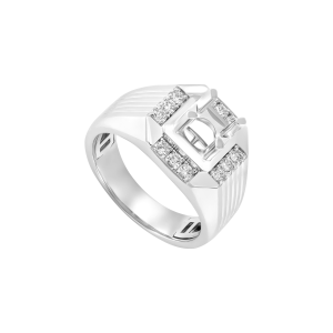 Vỏ Nhẫn nam Kim cương Vàng Trắng 75% (18K) PNJ 00DDW007874