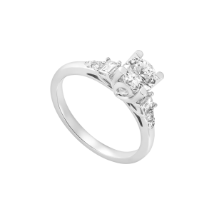 Nhẫn Kim cương Vàng trắng 58,5% (14K) PNJ Nhẫn cầu hôn Only You DDDDW015507