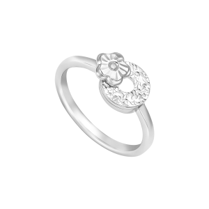 Nhẫn Vàng trắng 58,5% (14K) Đính đá ECZ PNJ XM00W002167
