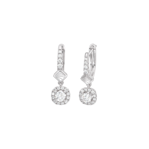 Bông tai Kim cương Vàng trắng 58,5% (14K) PNJ Timeless Diamond DDDDW004700