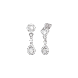 Bông tai Kim cương Vàng trắng 58,5% (14K) PNJ Timeless Diamond DDDDW004701