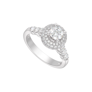 Nhẫn Kim cương Vàng trắng 58,5% (14K) PNJ Timeless Diamond DDDDW015727