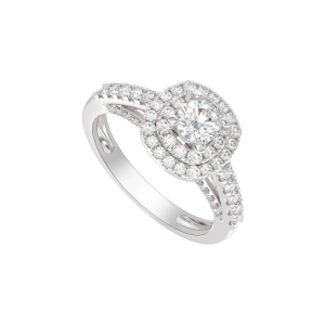 Nhẫn Kim cương Vàng trắng 58,5% (14K) PNJ Timeless Diamond DDDDW015856