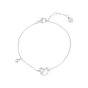 Lắc tay Kim cương Vàng Trắng 58,5% (14K) PNJ Kind Heart DDDDW001108