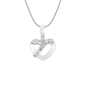 Mặt dây chuyền Kim cương Vàng Trắng 58,5% (14K) PNJ Kind Heart DDDDW003006