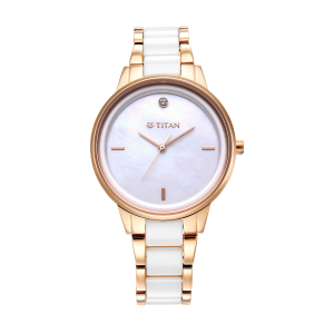 Đồng hồ Titan Nữ 95213KD01 Dây Kim Loại Ceramic 34 mm