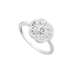 Nhẫn Vàng Trắng Ý 75% (18K) Đính đá ECZ PNJ XM00W002173