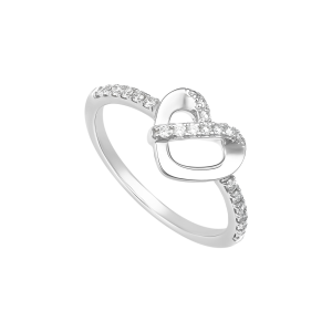 Nhẫn Kim cương Vàng Trắng 58,5% (14K) PNJ Kind Heart DDDDW015916