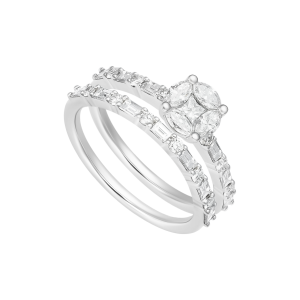 Nhẫn Kim cương Vàng trắng 58,5% (14K) PNJ DDDDW060783