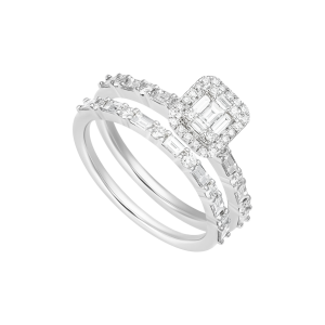 Nhẫn Kim cương Vàng trắng 58,5% (14K) PNJ DDDDW060784