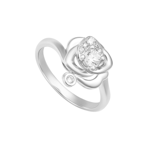 Nhẫn Vàng trắng 58,5% (14K) Đính đá ECZ PNJ Audax Rosa XMXMW007041