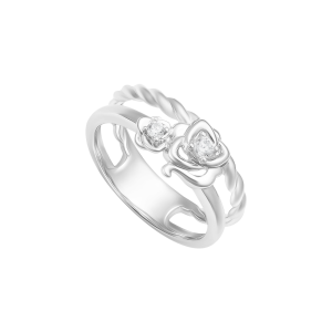 Nhẫn Vàng trắng 58,5% (14K) Đính đá ECZ PNJ Audax Rosa XMXMW007053