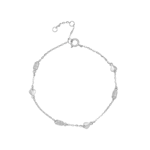 Lắc tay Vàng Trắng 33,3% (8K) Đính đá ECZ STYLE By PNJ XM00W000599