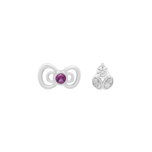 Bông tai Vàng Trắng 41,6% (10K) Đính đá ECZ PNJ ❤️ HELLO KITTY XMMXW000008