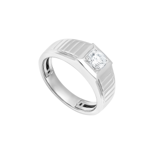 Nhẫn nam Vàng Trắng 41,6% (10K) Đính đá ECZ MANCODE by PNJ XM00W002250