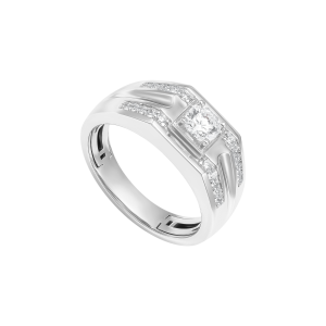 Nhẫn nam Vàng Trắng 41,6% (10K) Đính đá ECZ MANCODE by PNJ XMXMW007114