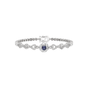 Lắc tay Vàng trắng 58,5% (14K) Đính đá Sapphire Disney|PNJ Cinderella SPDDW000030