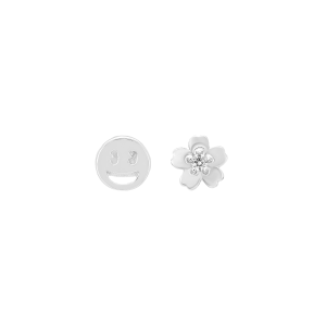 Bông tai Vàng Trắng 33,3% (8K) Đính đá ECZ PNJ x emoji™ XM00W001826