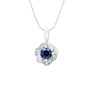 Mặt dây chuyền Vàng trắng 58,5% (14K) Đính đá Sapphire Disney|PNJ Cinderella SPDDW000101