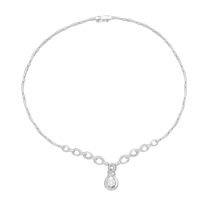 Dây cổ Kim cương Vàng Trắng 58,5% (14K) PNJ Family Infinity DDDDW001090