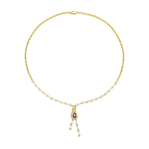 Dây cổ Vàng 58,5% (14K) Đính đá Ruby PNJ Family Infinity RBXMY000066