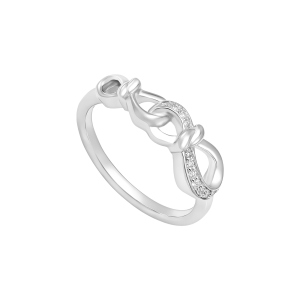 Nhẫn Kim cương Vàng Trắng 58,5% (14K) PNJ Family Infinity DDDDW016057