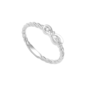 Nhẫn Kim cương Vàng Trắng 58,5% (14K) PNJ Family Infinity DDDDW016058