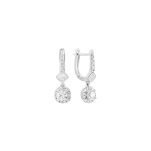 Bông tai Kim cương Vàng trắng 58,5% (14K) PNJ Timeless Diamond DDDDW004700