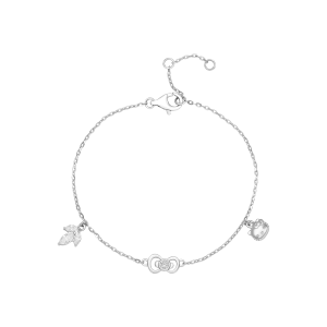 Lắc tay Vàng Trắng 41,6% (10K) Đính đá ECZ PNJ ❤️ HELLO KITTY XMXMW000949