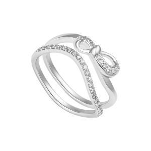 Nhẫn Kim cương Vàng Trắng 58,5% (14K) PNJ Family Infinity DDDDW016012