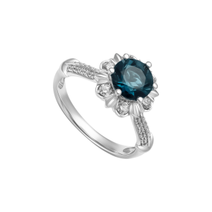 Nhẫn Vàng trắng 58,5% (14K) Đính đá Topaz PNJ TPXMW000774
