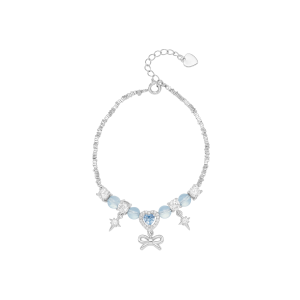 Lắc tay Bạc đính đá Aquamarine PNJSilver Aristocats AQXMW060004