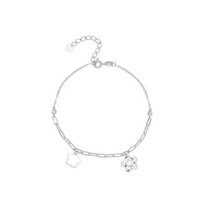 Lắc tay Vàng Trắng 58,5% (14K) PNJ 0000W061193