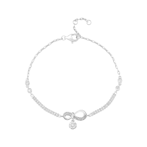 Lắc tay Kim cương Vàng Trắng 58,5% (14K) PNJ Family Infinity DDDDW001114