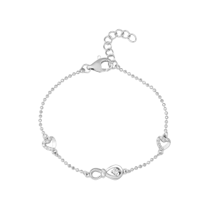 Lắc tay Vàng Trắng 41,6% (10K) Đính đá ECZ PNJ Family Infinity XMXMW000924