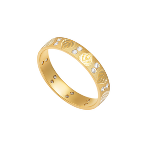 Nhẫn cưới Vàng 58,5% (14K) Đính đá ECZ PNJ Trầu Cau XM00Y006409