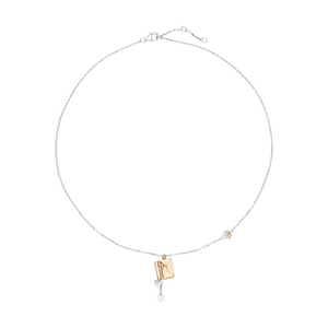 Dây cổ Bạc đính đá Disney|PNJ Mickey & Minnie XM00H000026