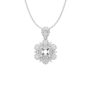 Vỏ Mặt dây chuyền Kim cương Vàng Trắng 75% (18K) PNJ 00DDW060523