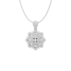 Vỏ Mặt dây chuyền Kim cương Vàng Trắng 75% (18K) PNJ 00DDW060528