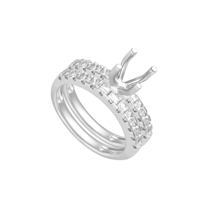 Vỏ Nhẫn Kim cương Vàng Trắng 75% (18K) PNJ 00DDW064122