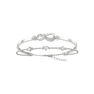 Vòng tay Kim cương Vàng Trắng 58,5% (14K) PNJ Family Infinity DDDDW001294