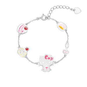 Lắc tay trẻ em Bạc PNJ ❤️ Hello Kitty Grow with you 0000W060388