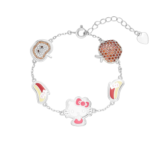 Lắc tay Bạc đính đá PNJ ❤️ Hello Kitty Grow with you ZTMXW060010