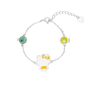 Lắc tay Bạc đính đá PNJ ❤️ Hello Kitty Grow with you ZTMXW060011